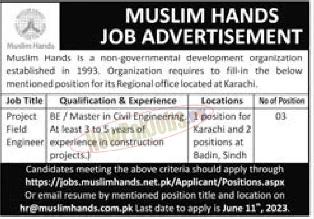 Muslim Hands Pakistan Jobs 2023 Online Apply