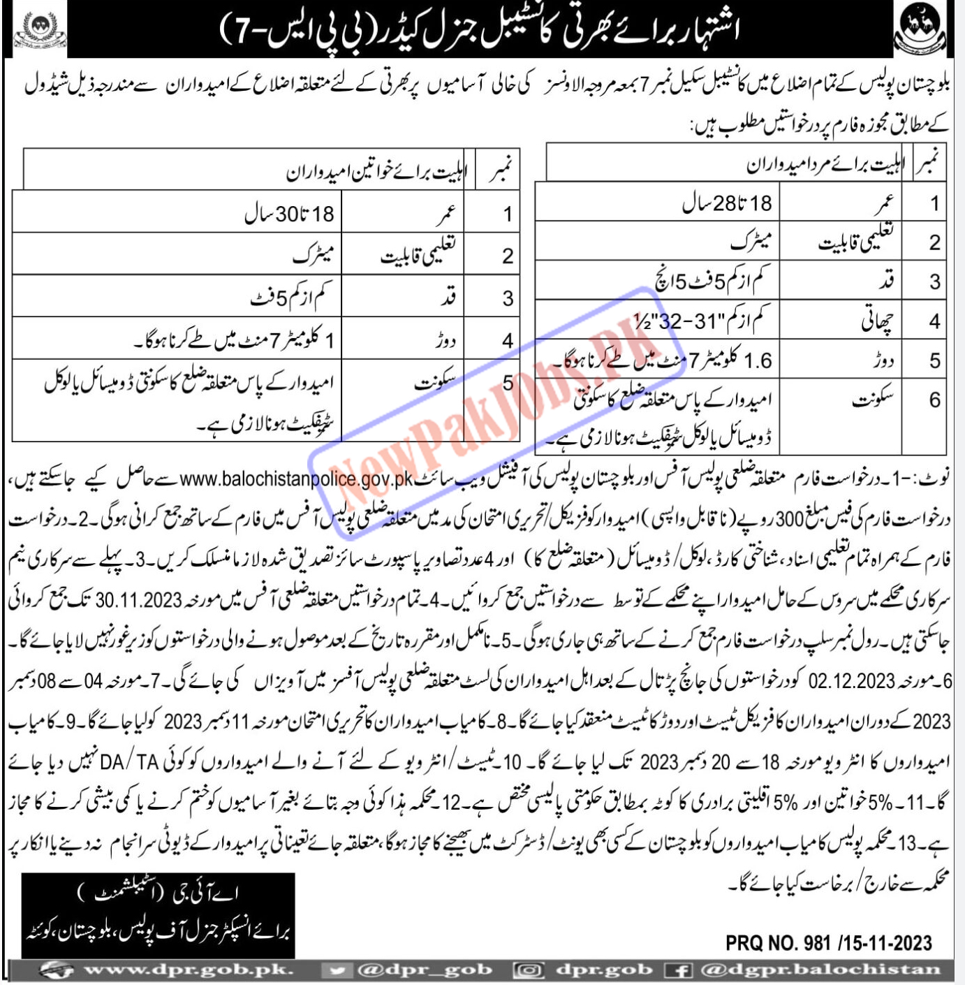 Balochistan Police Department Jobs 2023 Police Jobs in Pakistan