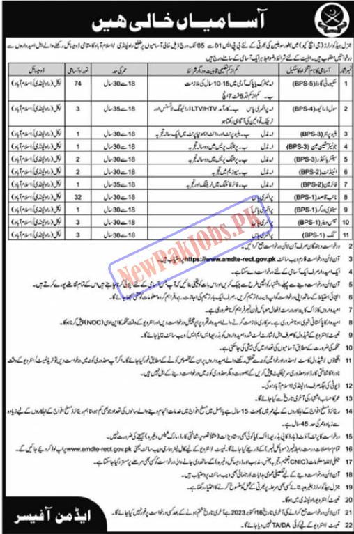 Join Pak Army - GHQ Rawalpindi Jobs 2023