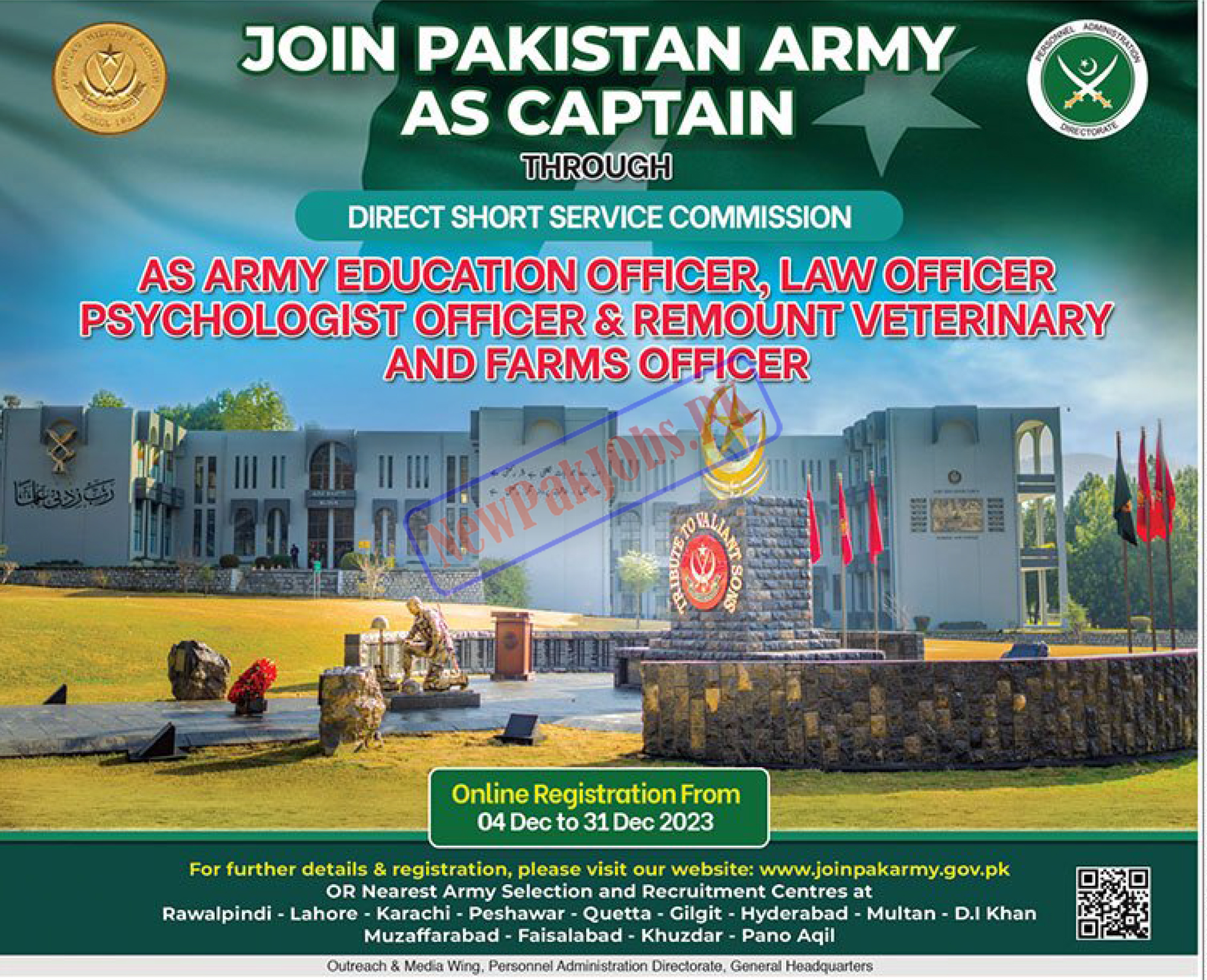 Join Pak Army as Captain Jobs 2023 through Direct Short Service Commission