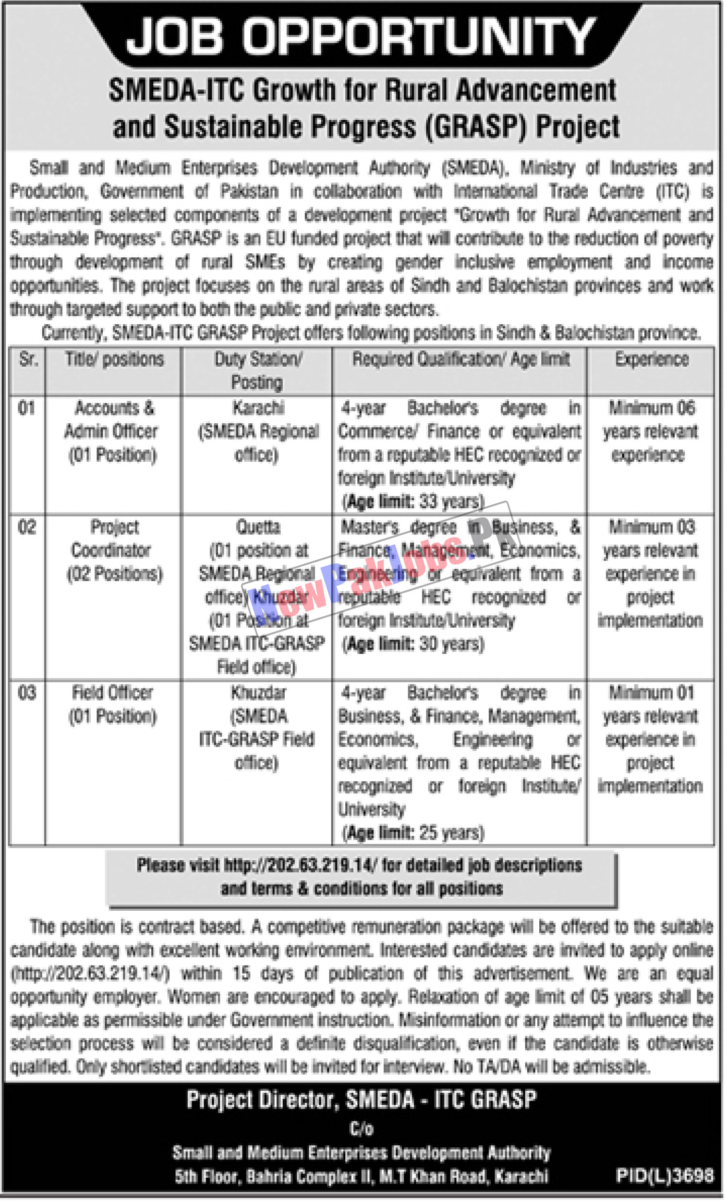 Small and Medium Enterprises Development Authority SMEDA Jobs 2023