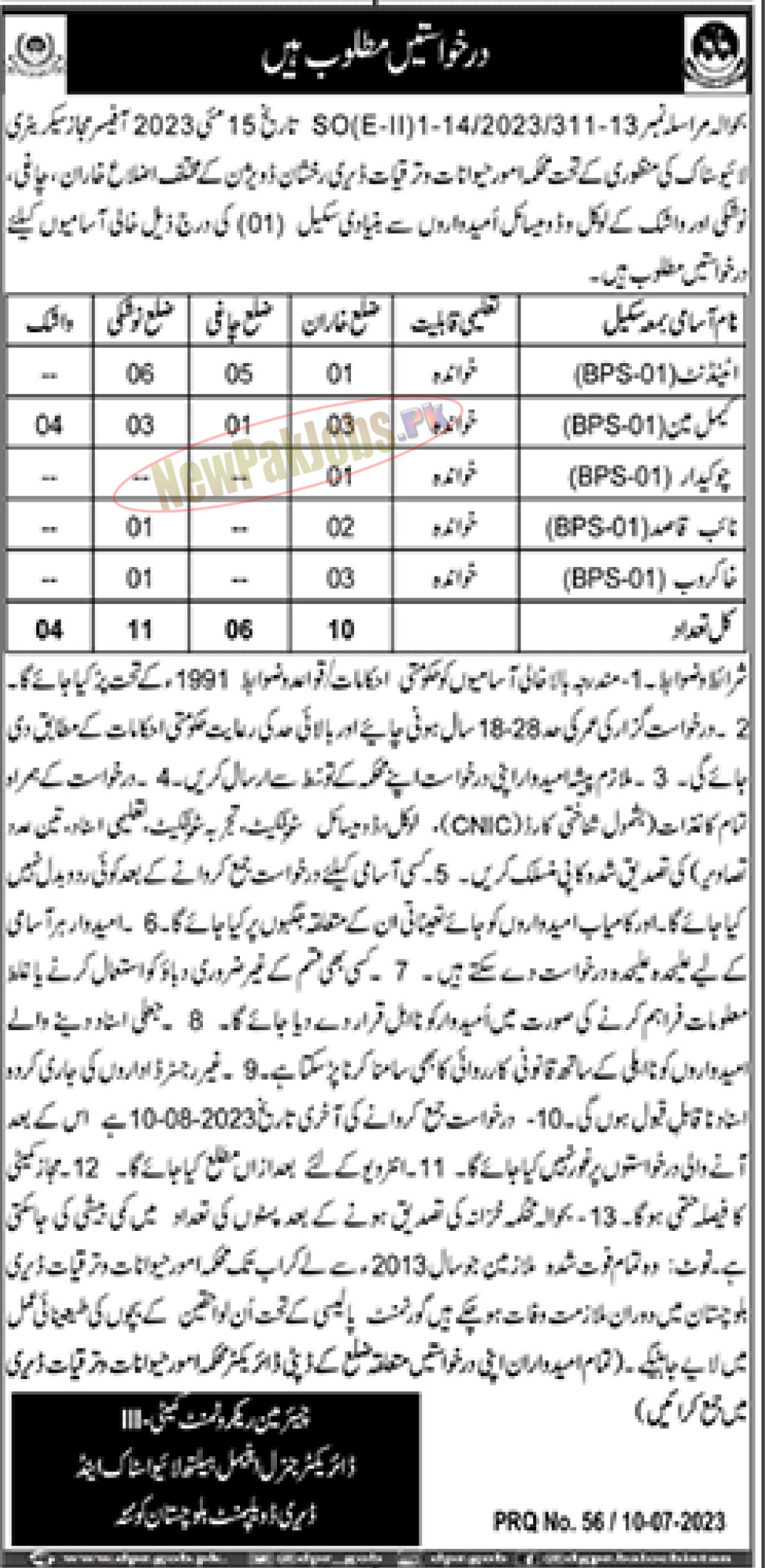 Balochistan Animal Health Livestock & Dairy Development Jobs July 2023 Latest Career