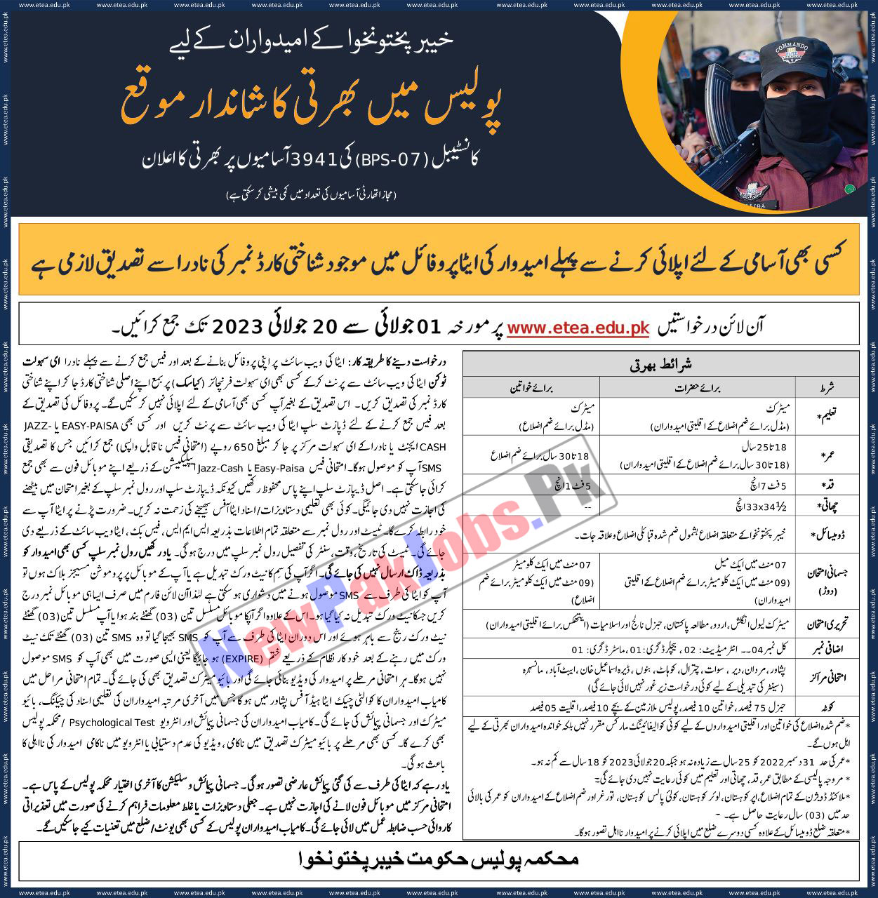 KPK Police Jobs 2023