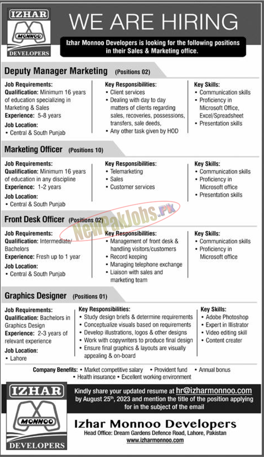 Izhar Monnoo Developers IMD Jobs 2023