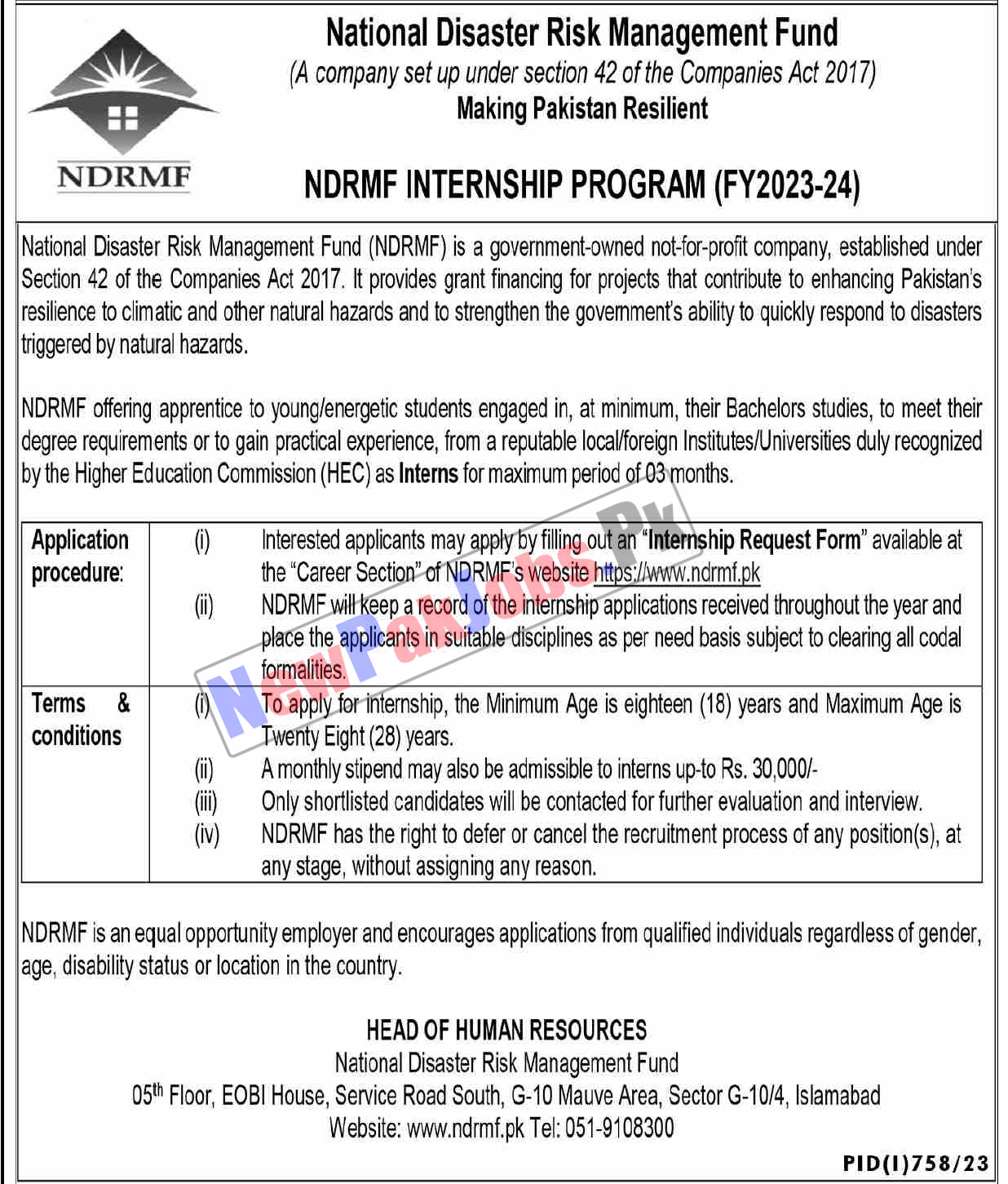 NDRMF Internship Program