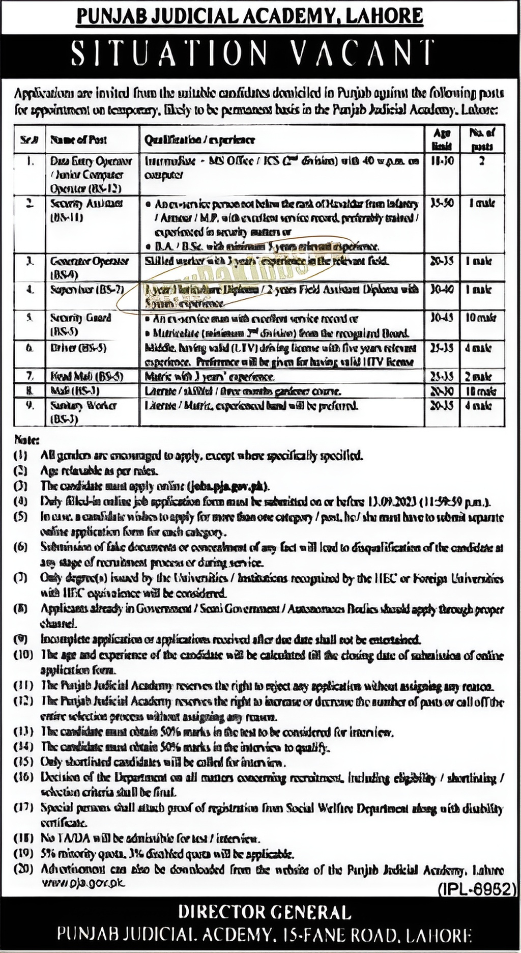 Punjab Judicial Academy PJA Jobs 2023