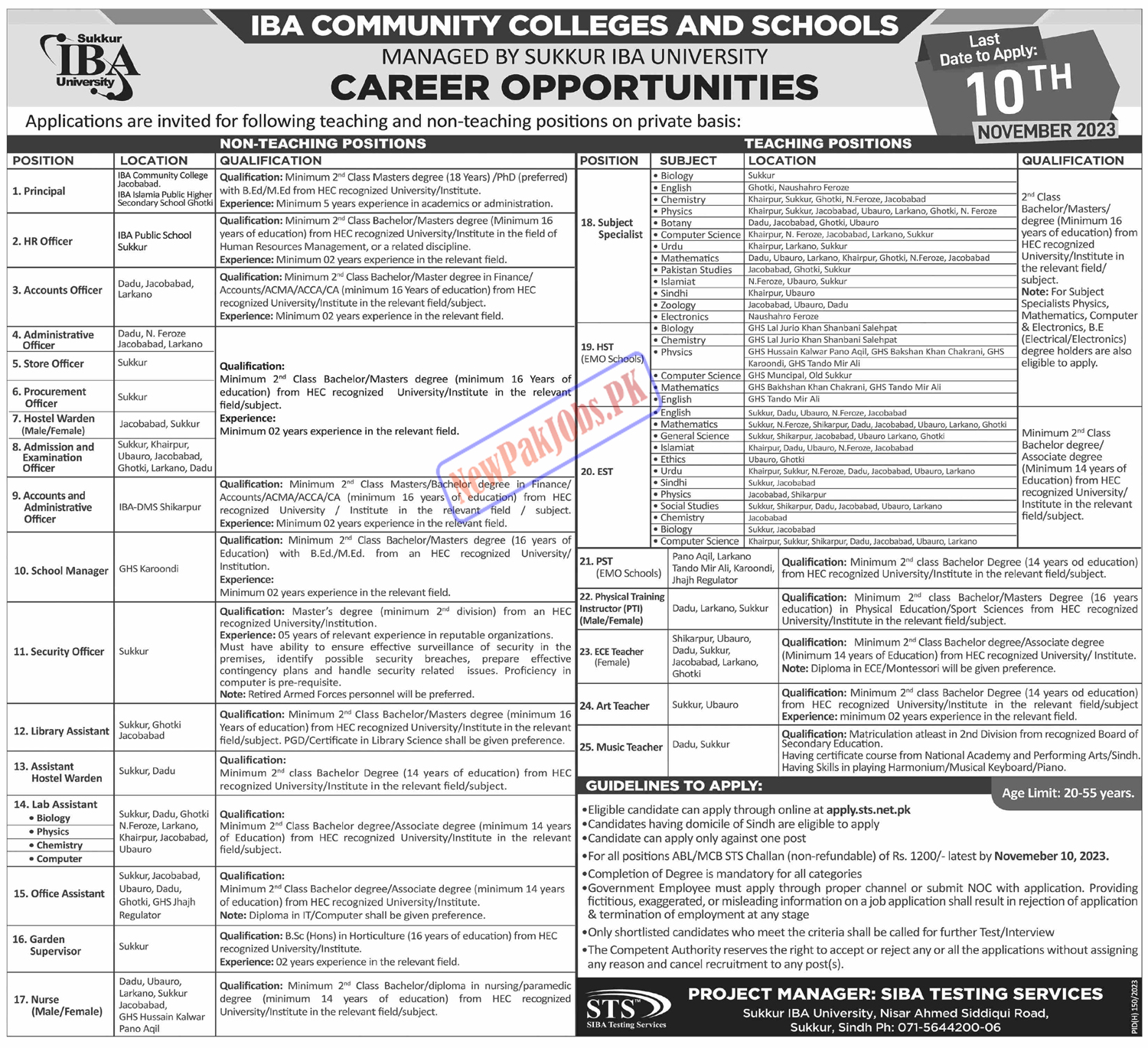 IBA Community Colleges & Schools Jobs 2023