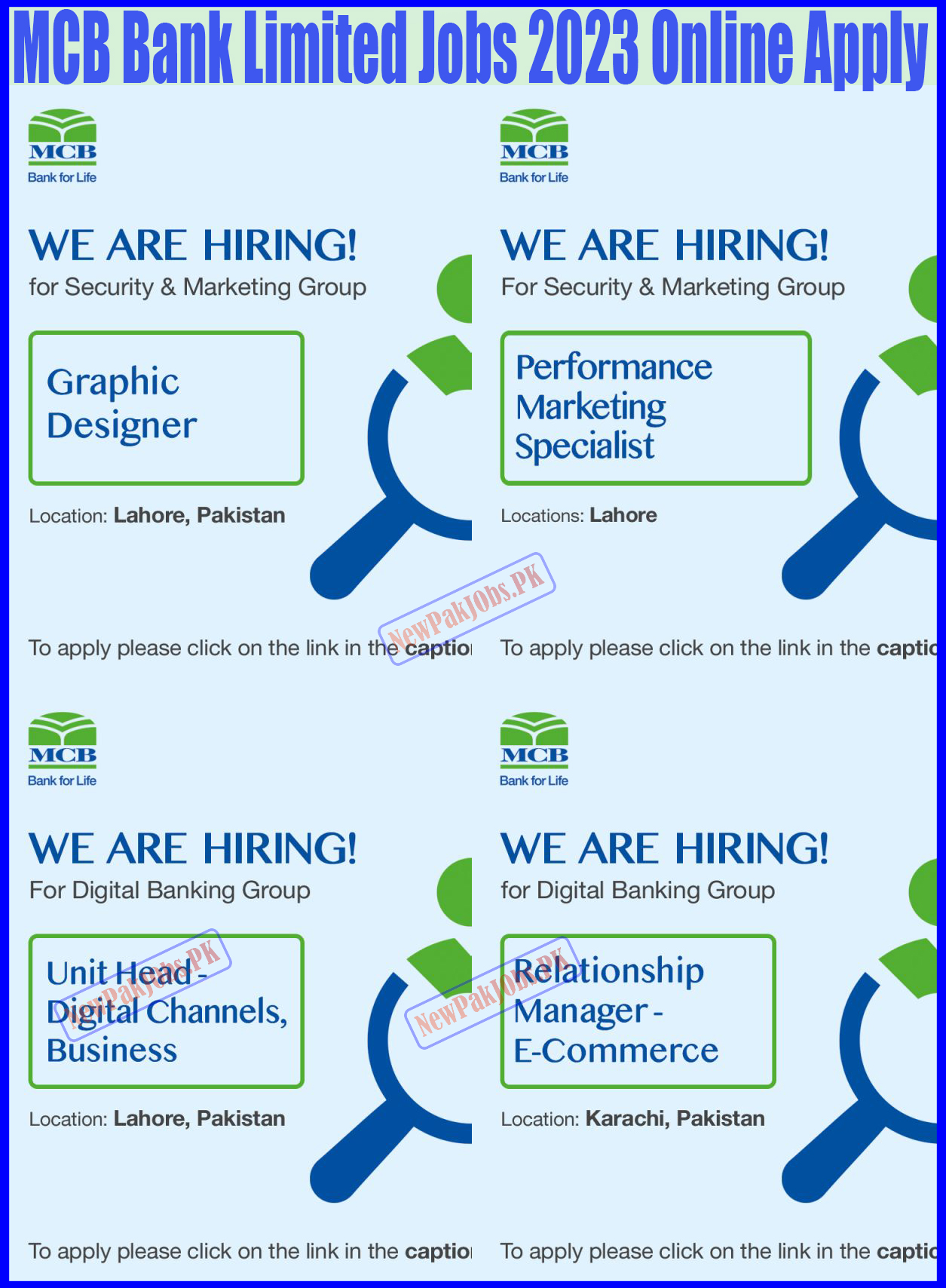 MCB Bank Limited Jobs 2023 MCB Jobs Online Apply