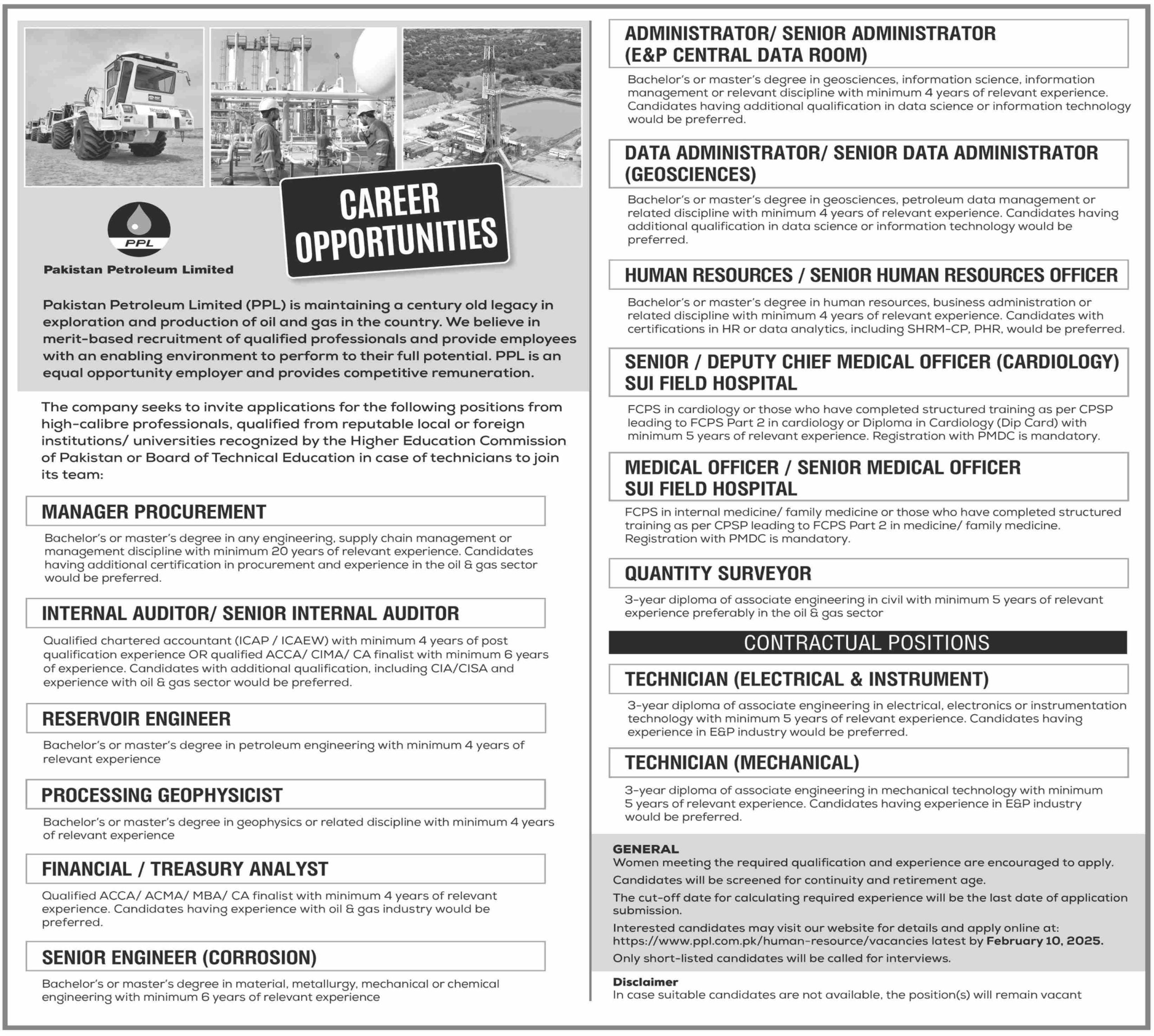 Pakistan Petroleum Limited PPL Jobs 2025 PPL Online Apply