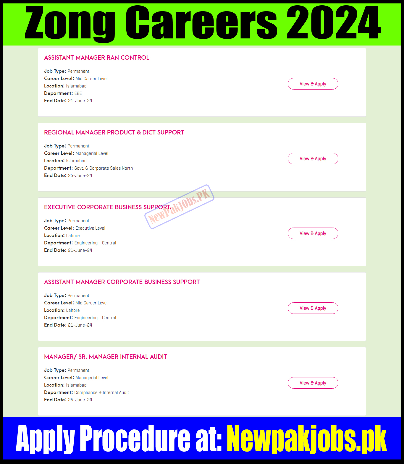 Zong Pakistan Jobs 2024