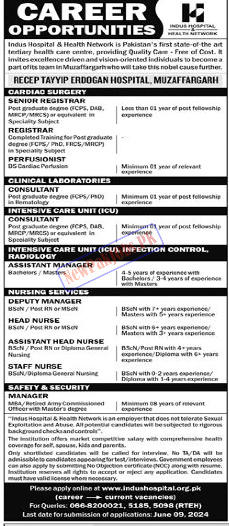 Indus Hospital and Health Network Jobs 2024 www.indushospital.org.pk