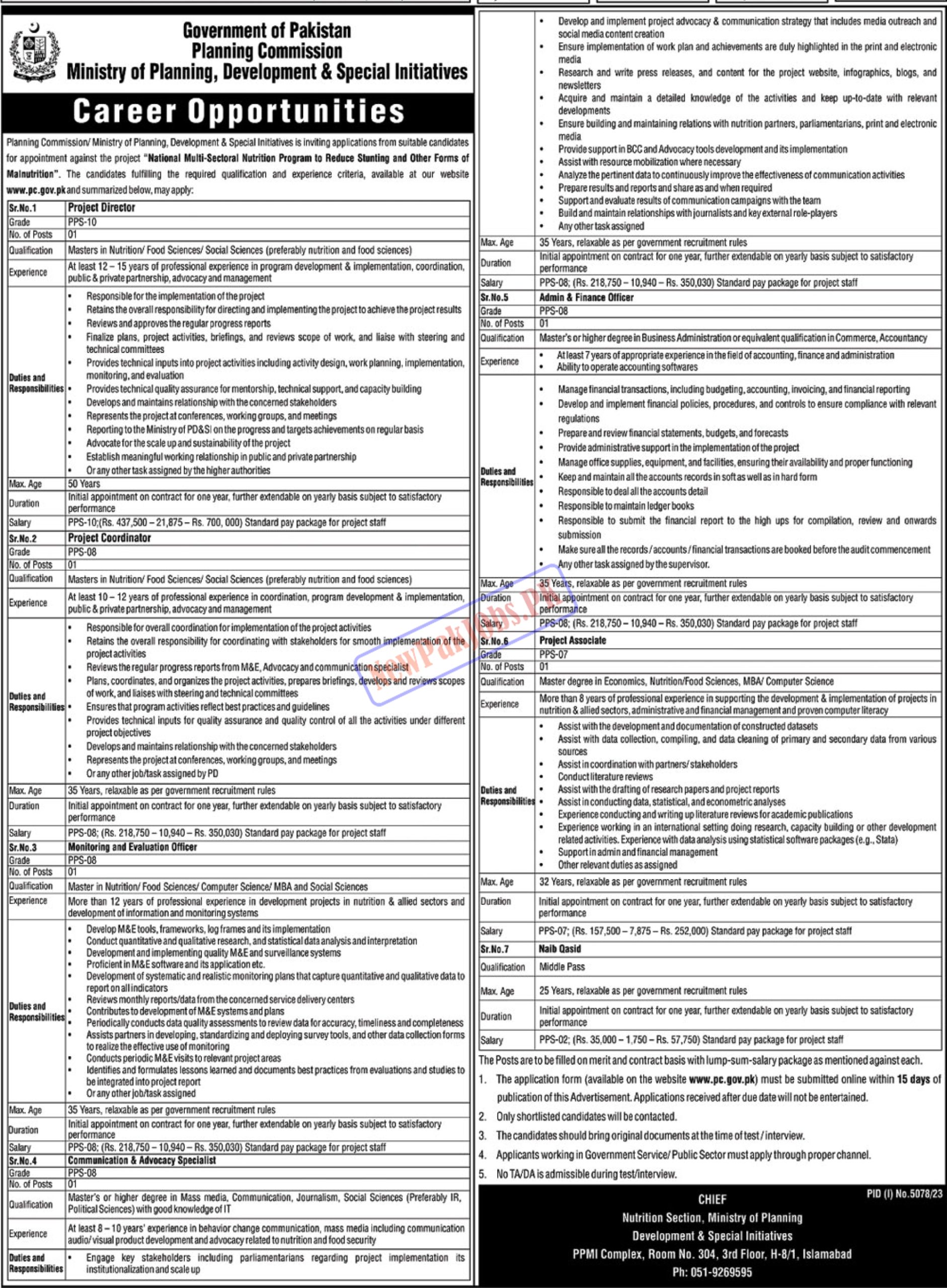 Planning Commission Pakistan Jobs 2024