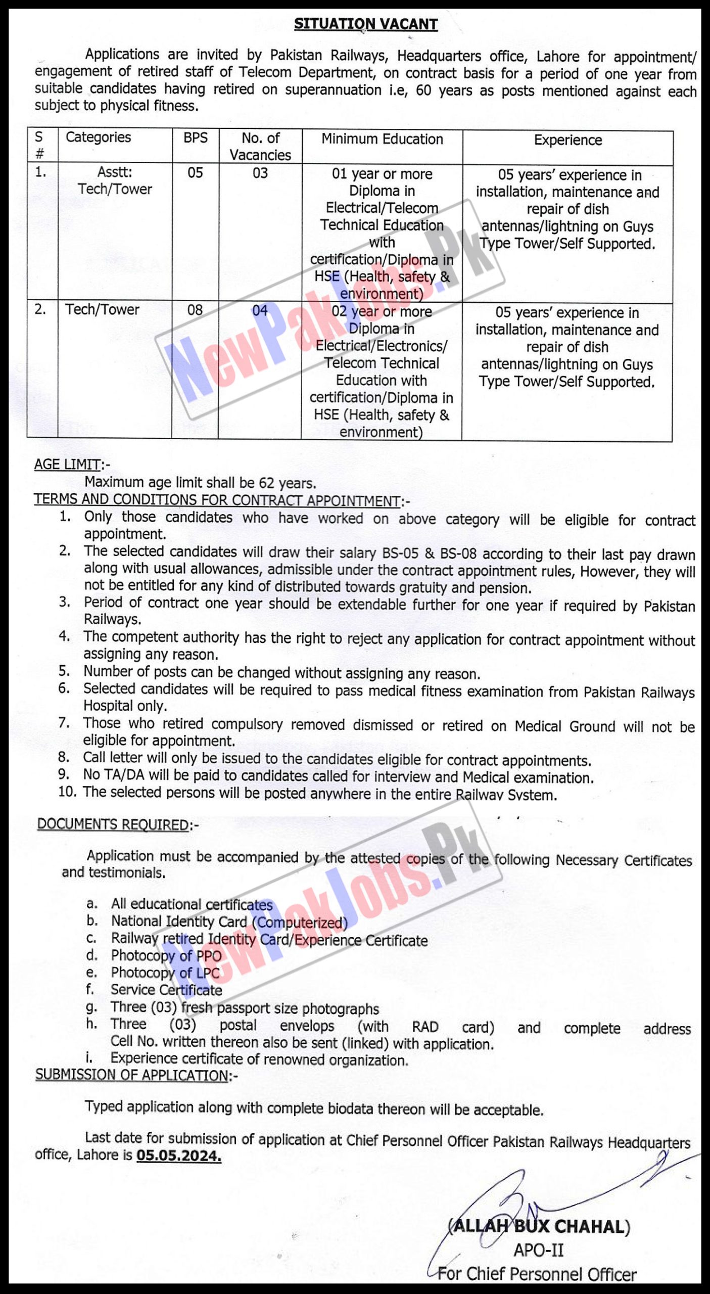 Pakistan Railways PR Headquarters Office Lahore Jobs 2024 - Latest PR Careers