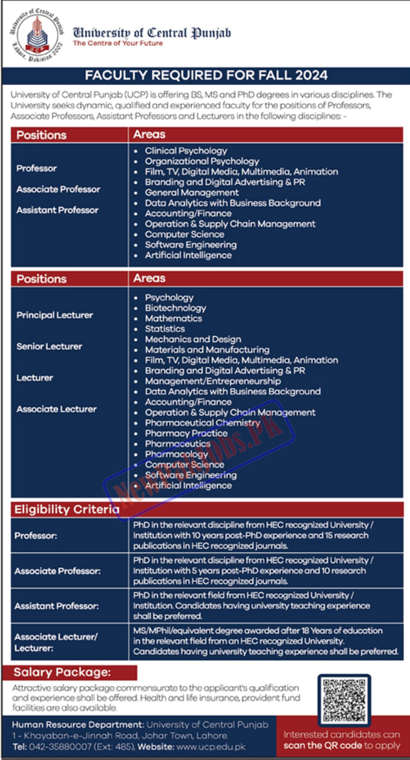 University of Central Punjab UCP Jobs new 2024 www.ucp.edu.pk