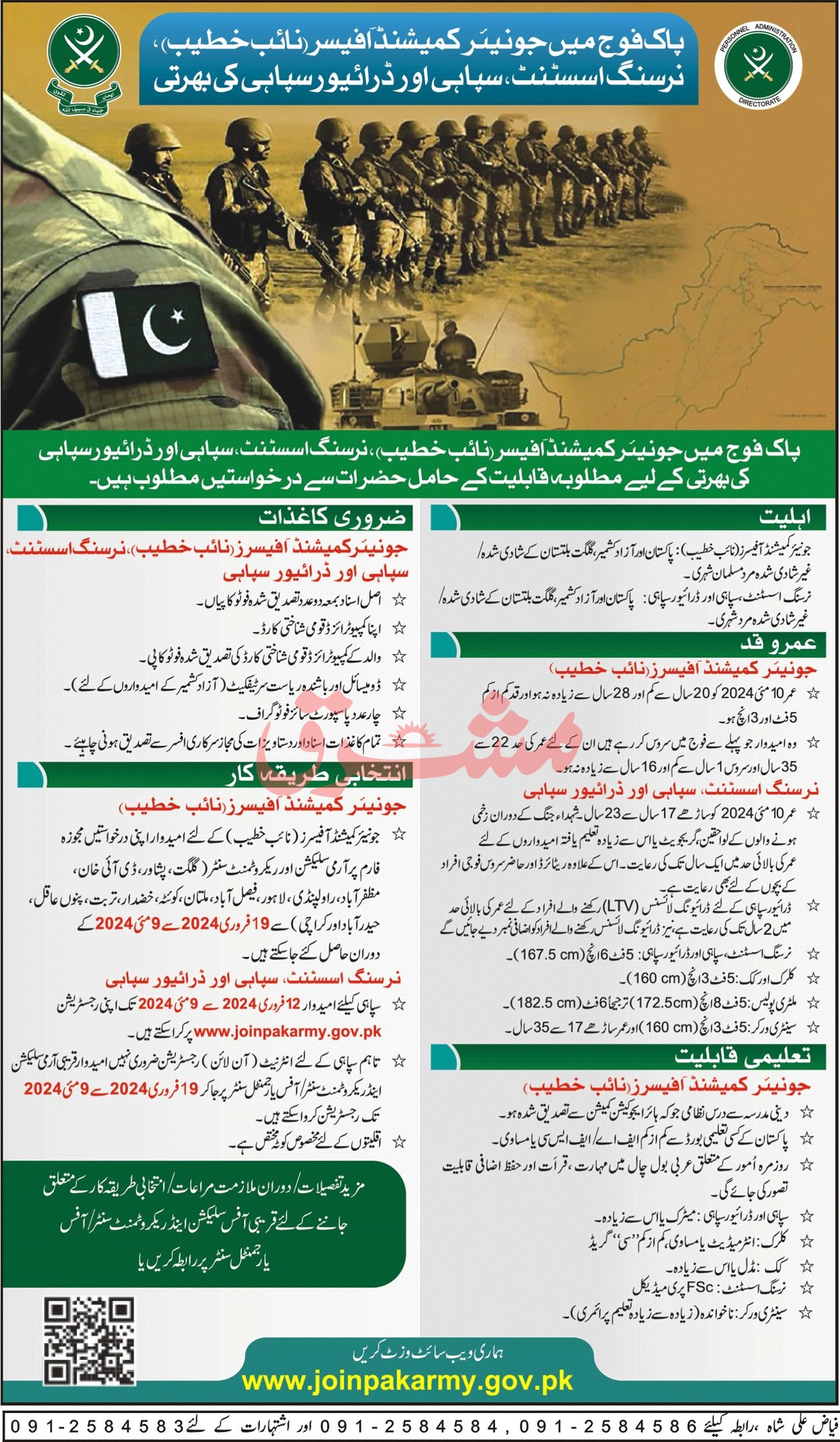 Pakistan Army JCO and Sepahi Jobs 2024