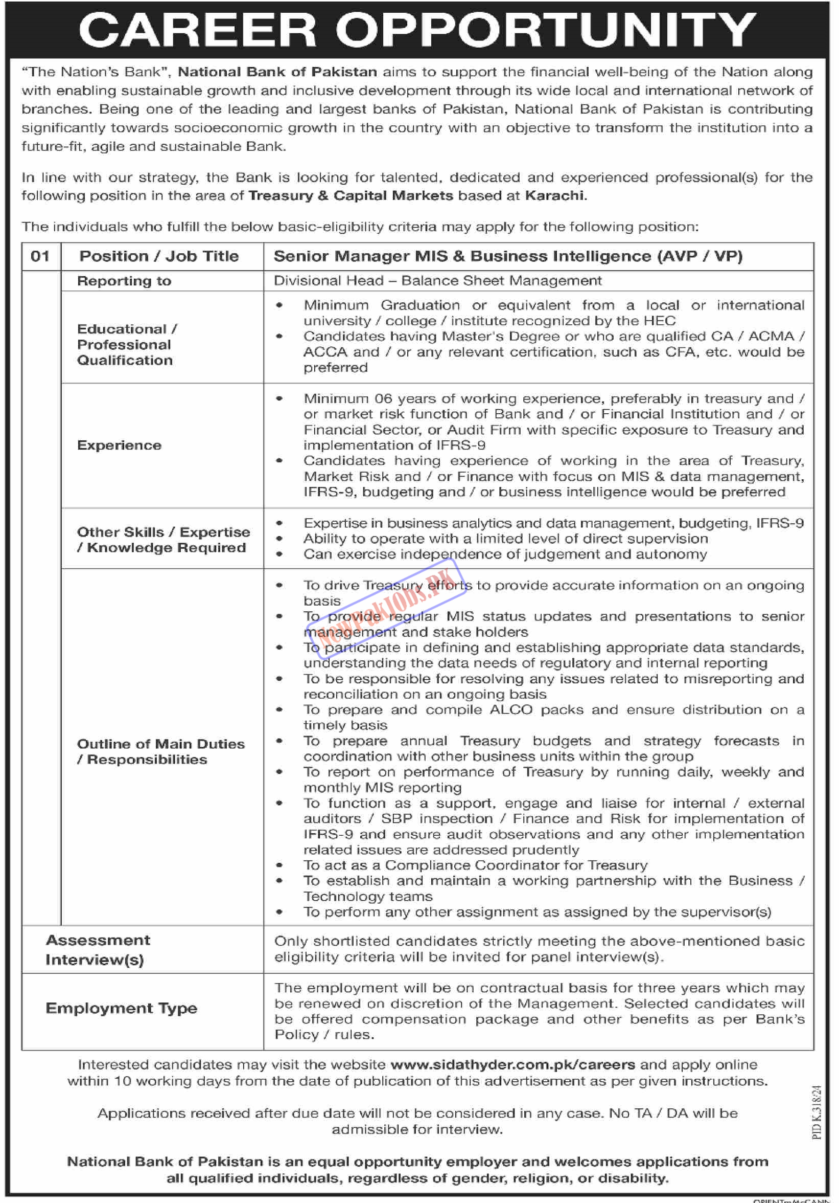 National Bank of Pakistan NBP Jobs August 2024